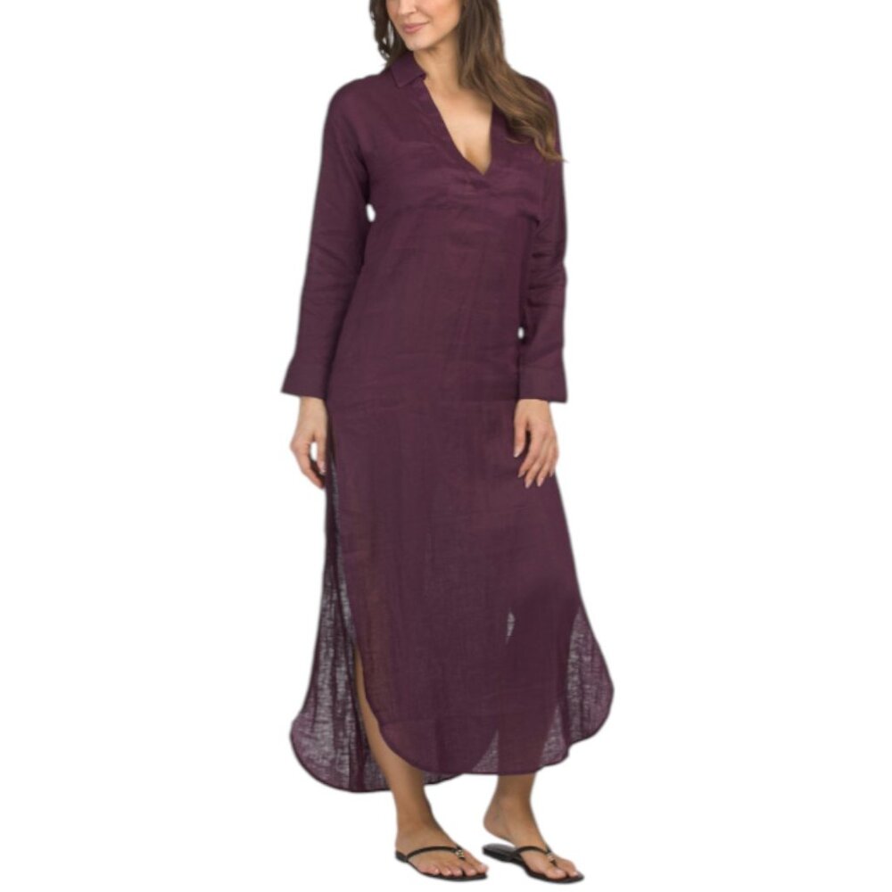 L SPACE Linen Capistrano Tunic Style Swim Cover-up Dress